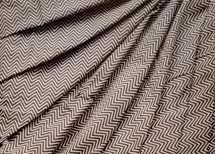 black block printed ajrakh cotton fabric with zig zag design